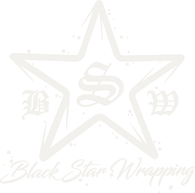 Logo Black Star Wrapping: gwiazda z literami BSW